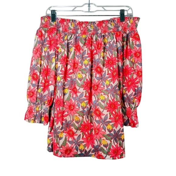 Vineyard Vines Sweaters - Vineyard Vines Shirt Womens Small Pink Floral‎ Lightweight Off the Shoulder